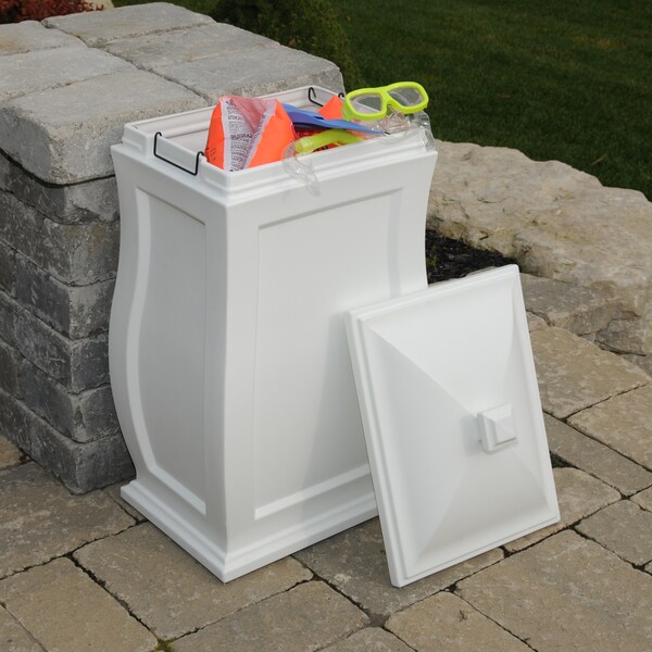 22 gal Polyethylene Patio Storage Bin, White